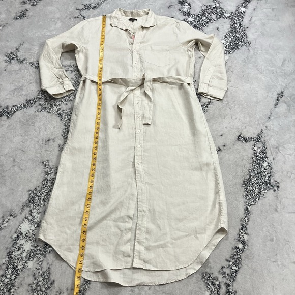 Quince Linen Shirt Dress Womens XL Button Front Tie Waist Long Sleeve NWT - Picture 4 of 14